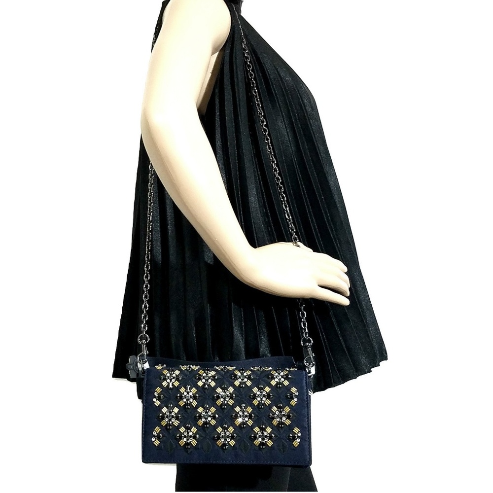 NWT Tory Burch Cleo Embellished Fold-Over Clutch - Picture 8 of 8